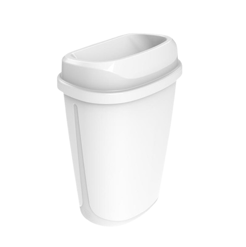 Waste Paper Bin and Lid, White