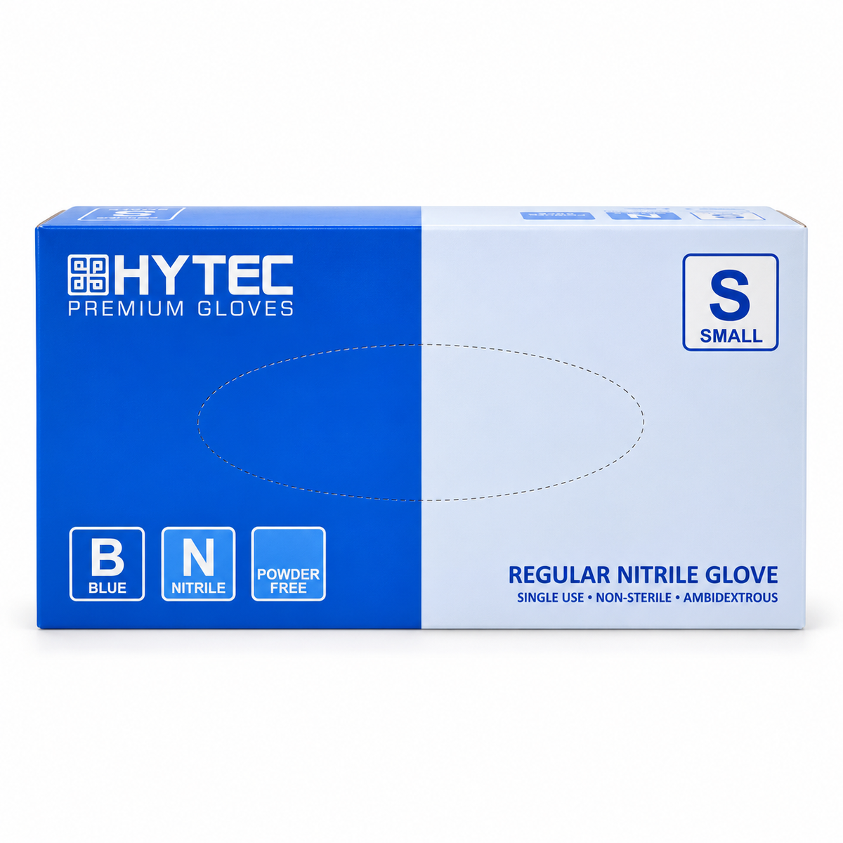 Hytec Blue Regular Nitrile Gloves, Powder Free (100/Inner)